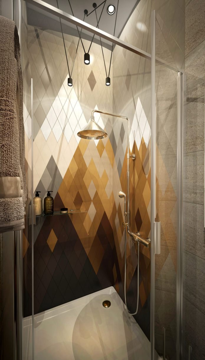 Baño en el diseño de un pequeño apartamento de 15 m².