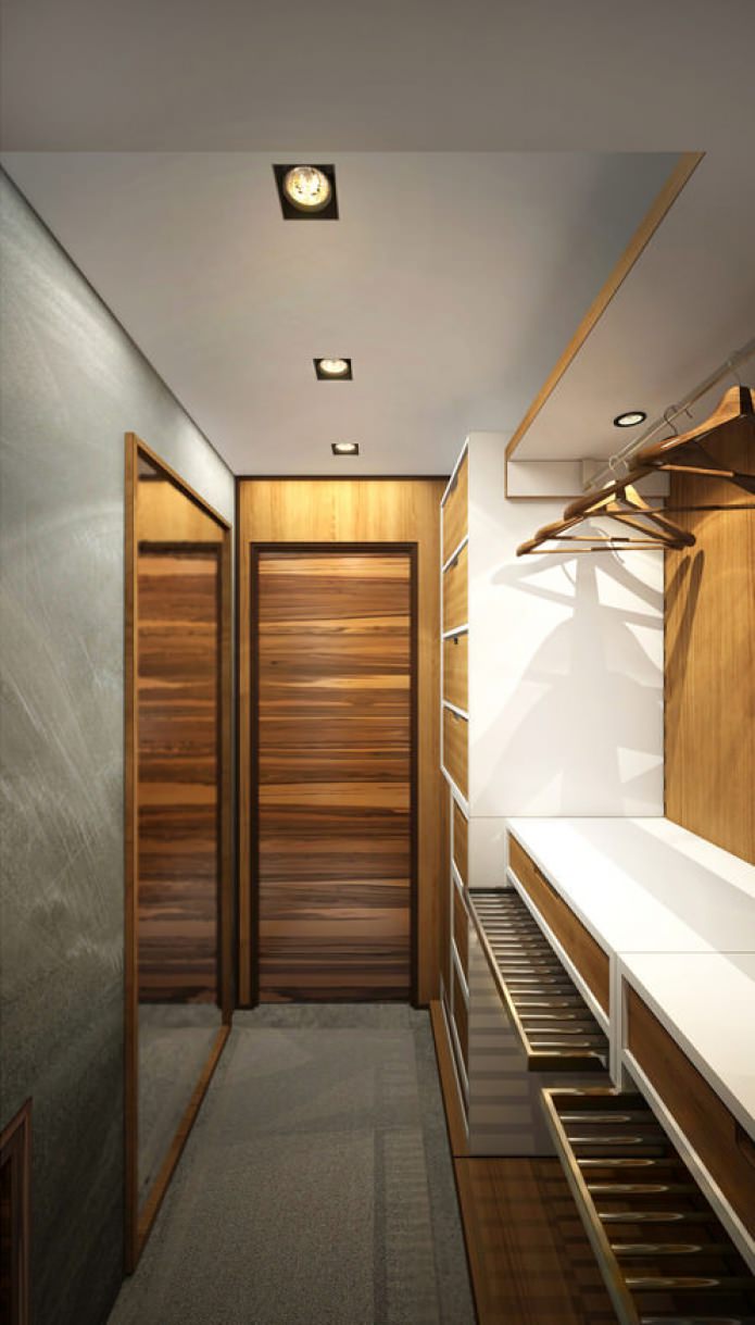 Vestidor en el diseño de un pequeño apartamento de 15 m².