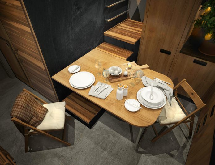 zona de comedor en un apartamento de 15 m².