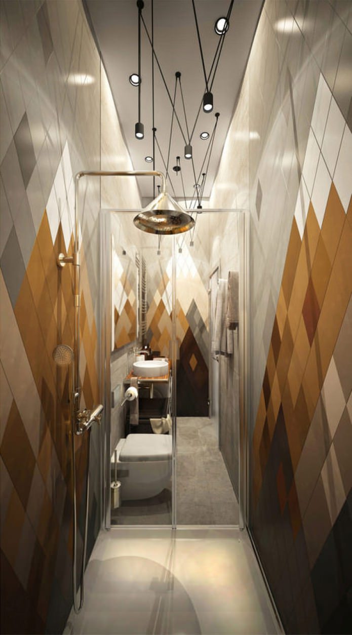 Baño en el diseño de un pequeño apartamento de 15 m².