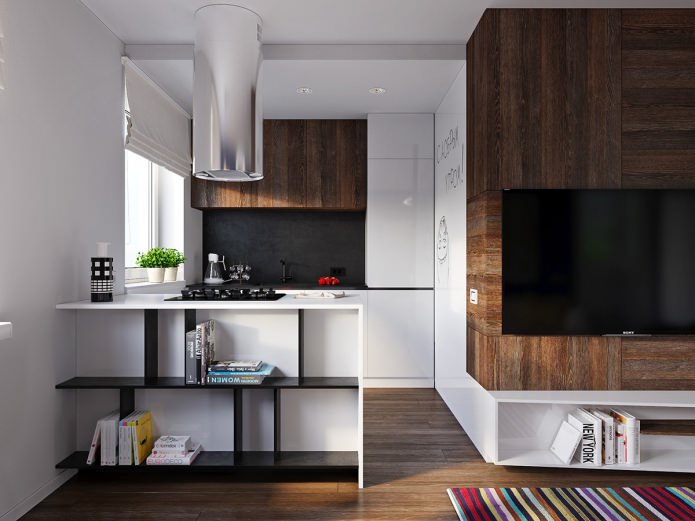 cocina con diseño de apartamento de 31 m²