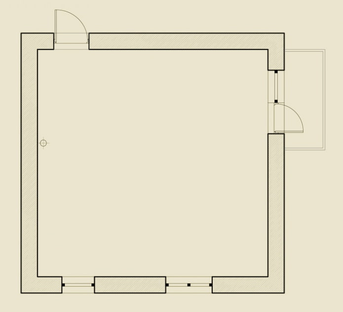 Distribución de un apartamento de 31 m².