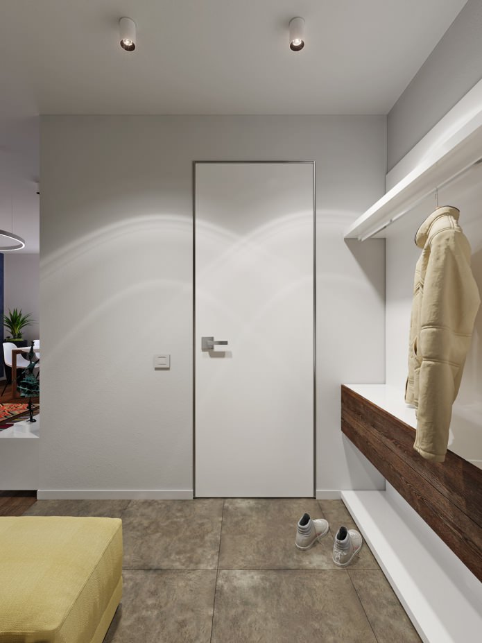 Pasillo en el diseño de un estudio de 31 m².