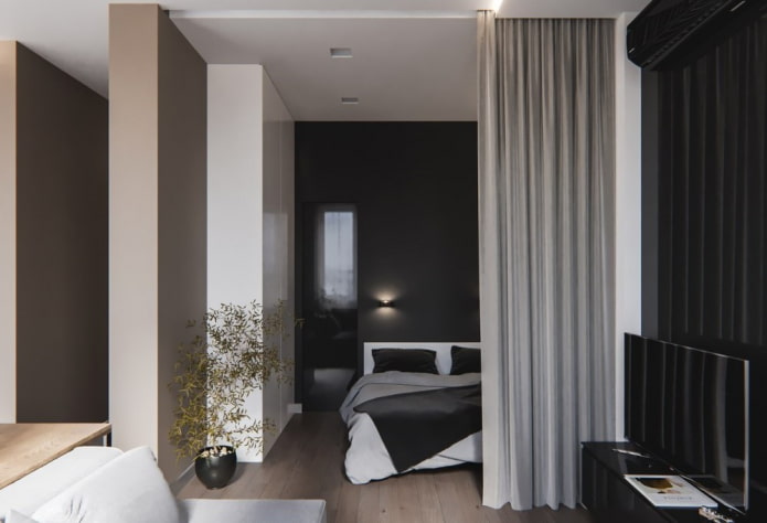zonificación en el interior de un apartamento de 35 metros cuadrados