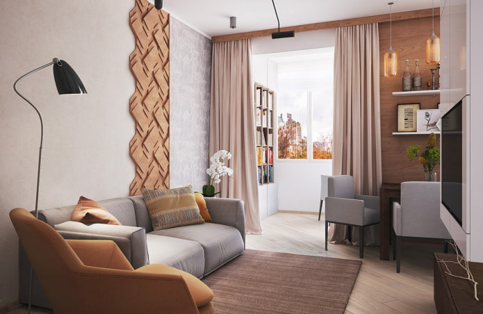 Disposición de apartamento de 35 metros cuadrados