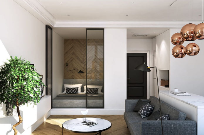 Disposición de apartamento de 35 metros cuadrados
