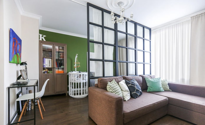 Diseño de habitación infantil en el interior de un apartamento de 35 metros cuadrados