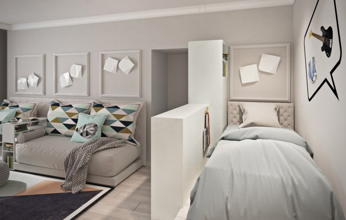 Diseño de habitación infantil en el interior de un apartamento de 35 metros cuadrados