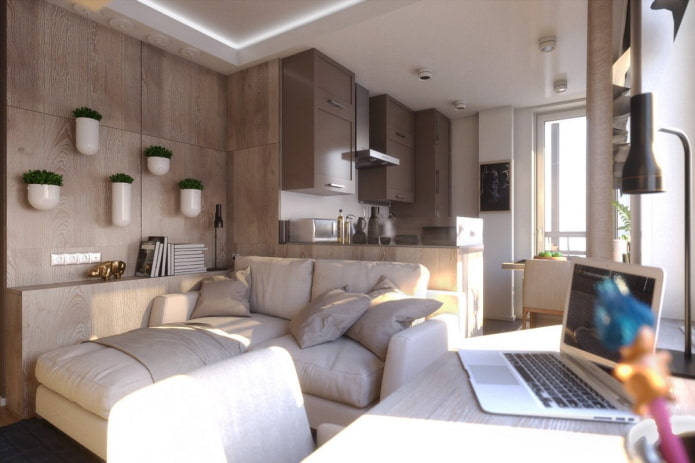Distribución de un apartamento de 36 metros cuadrados