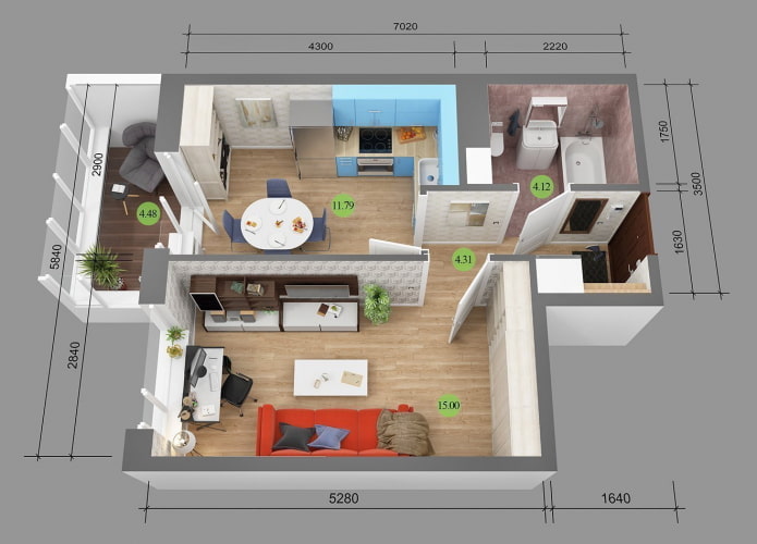 36 metros cuadrados de diseño de apartamento