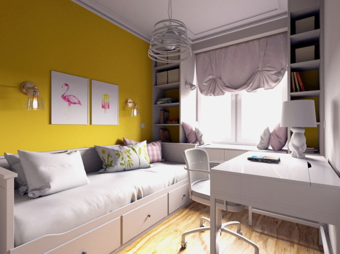 Interior de la habitación infantil en un apartamento de 36 metros cuadrados