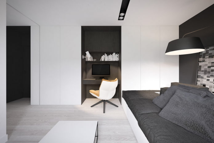 interior de un apartamento de 36 metros cuadrados en estilo minimalista