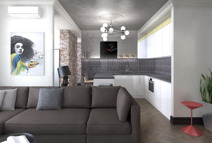 interior de un apartamento de 36 metros cuadrados en un estilo moderno