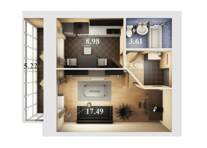 36 metros cuadrados de diseño de apartamento