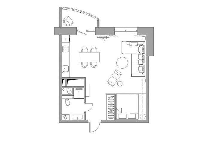 36 metros cuadrados de diseño de apartamento