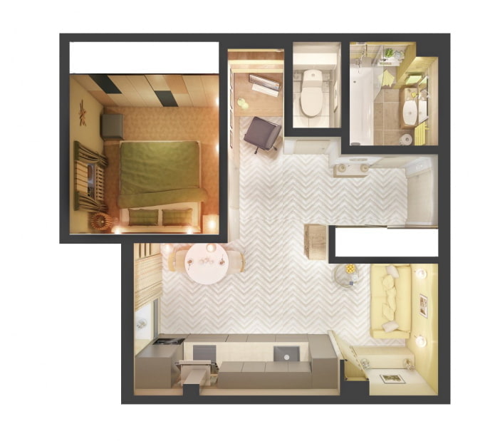 Apartamento de estilo europeo de 37 m²