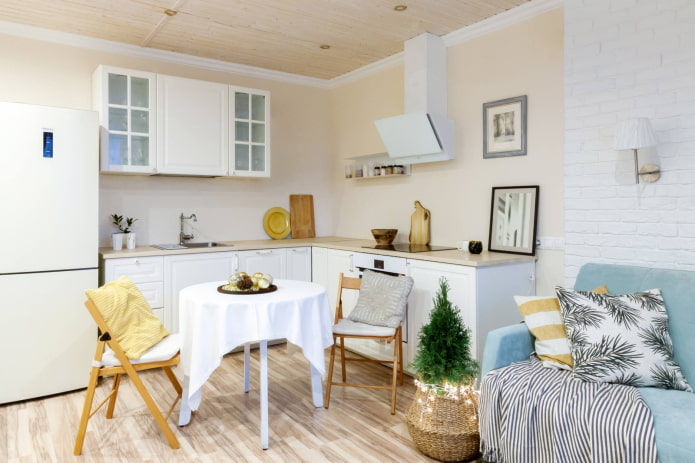 Apartamento de dos habitaciones de estilo europeo con cocina-dormitorio