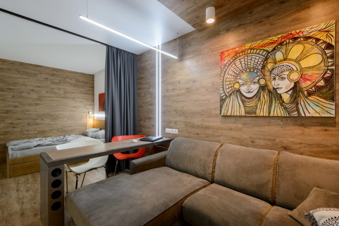 interior de un estudio de 40 metros cuadrados