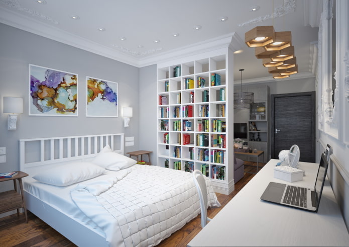 Interior de un apartamento de una habitación de 40 metros cuadrados
