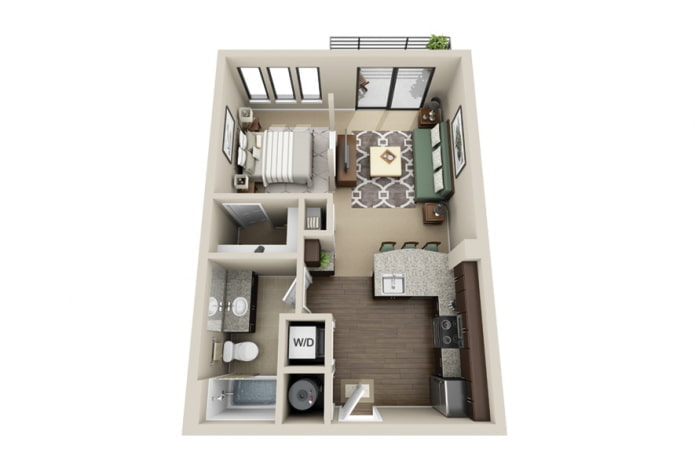 Distribución del apartamento de 40 metros cuadrados