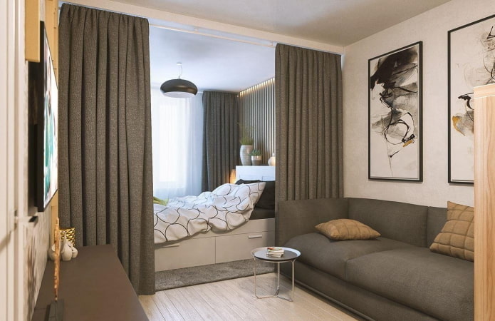 Zonificación de un apartamento de 40 metros cuadrados