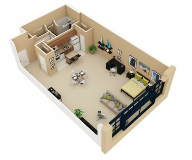 Estudio de 42 m²