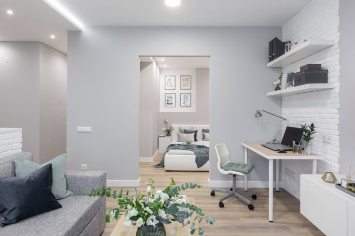 Apartamento de estilo europeo con azulejos de ladrillo