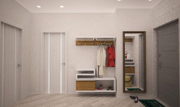 Pasillo en un apartamento de 44 m²