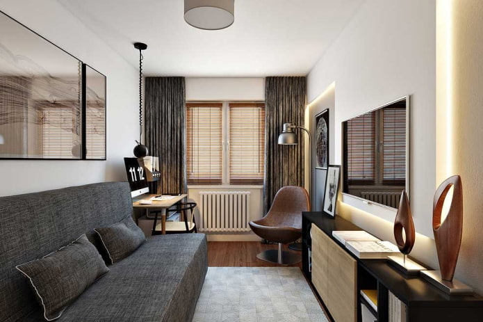 interior de un apartamento de dos habitaciones de 10 metros cuadrados