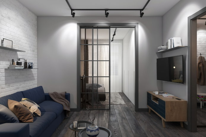 interior de un apartamento de dos habitaciones de 10 metros cuadrados