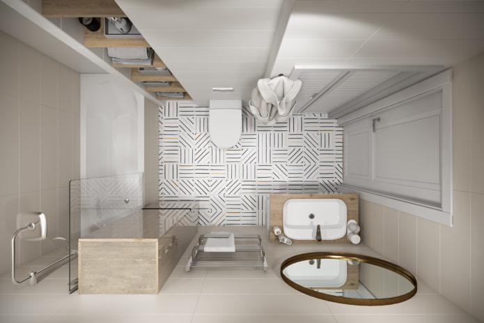 diseño de baño en el interior de un apartamento de 45 metros cuadrados