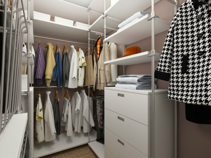 diseño de vestidor en el interior de un apartamento de 45 metros cuadrados