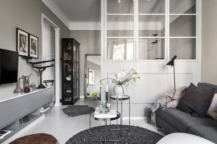 Interior de apartamento de 45 metros cuadrados en estilo escandinavo