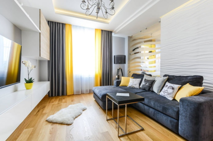 Interior de un apartamento de 45 metros cuadrados en un estilo moderno