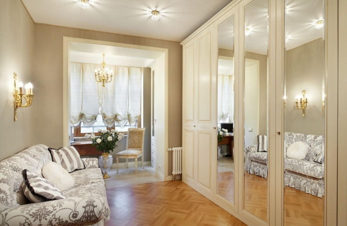 Interior de apartamento de 45 metros cuadrados en estilo clásico