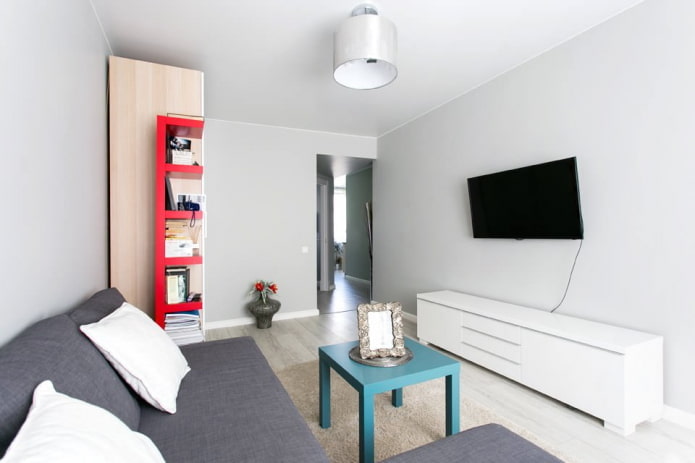 Interior de un apartamento de 45 metros cuadrados de estilo moderno