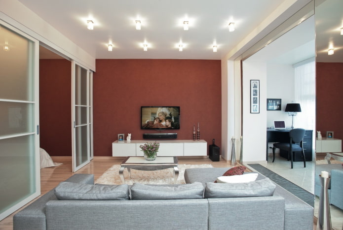 interior de un apartamento de una habitación de 50 metros cuadrados
