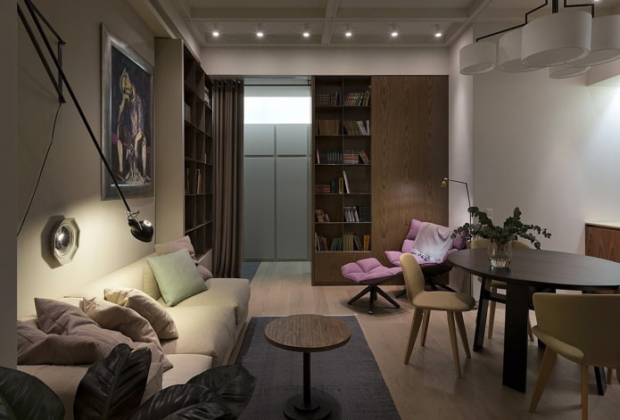 interior de un apartamento de dos habitaciones de 50 metros cuadrados