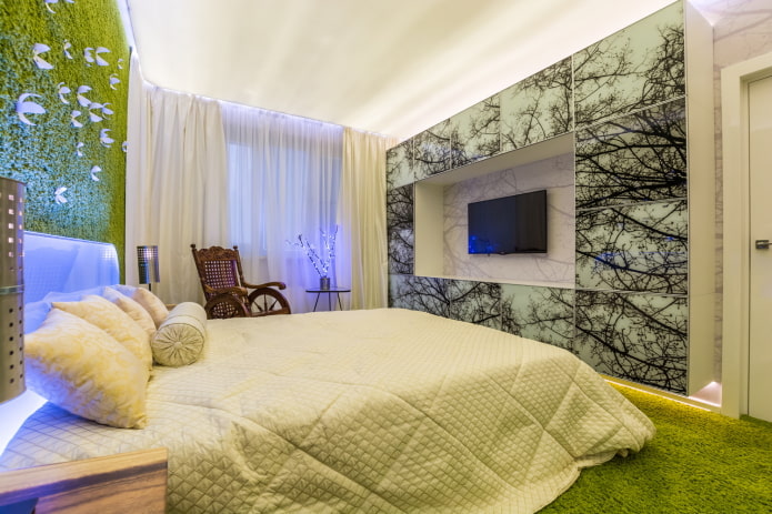 Interior de un dormitorio en un apartamento de 50 metros cuadrados