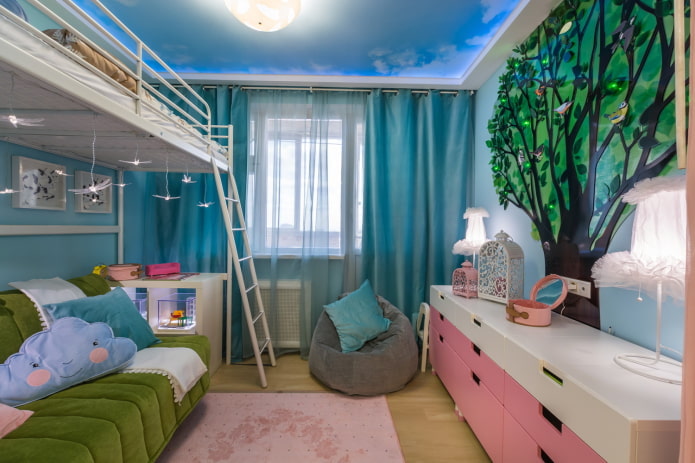 Interior de habitación infantil en un apartamento de 50 metros cuadrados
