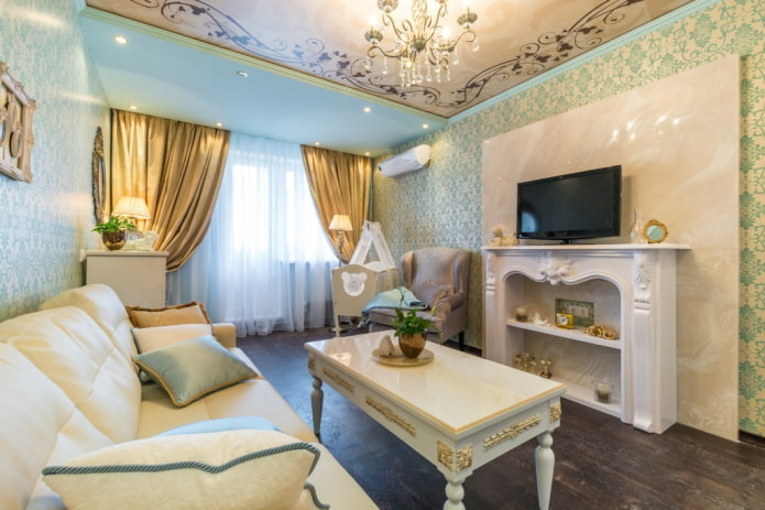 Interior de un apartamento de 50 metros cuadrados en estilo clásico