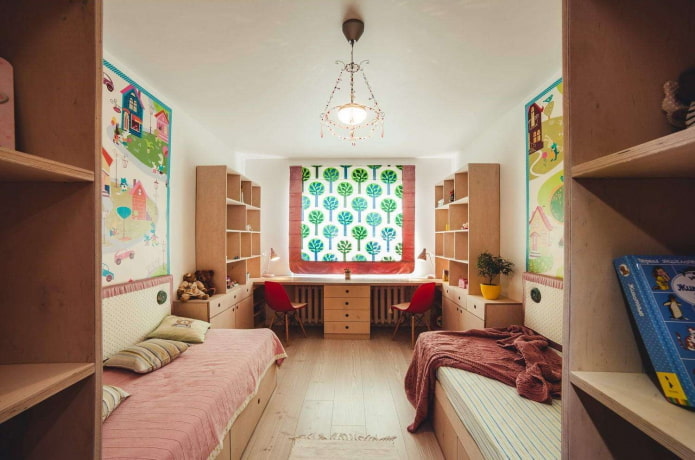 Interior de habitación infantil en un apartamento de 50 metros cuadrados