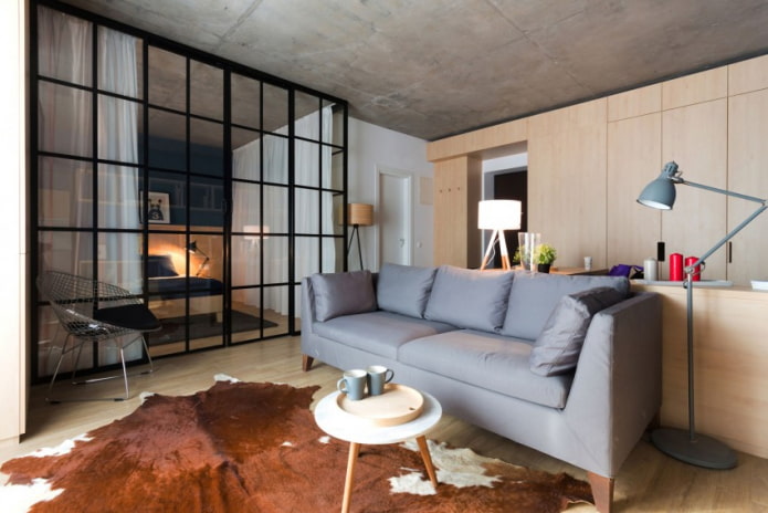 interior de un apartamento tipo estudio de 50 metros cuadrados
