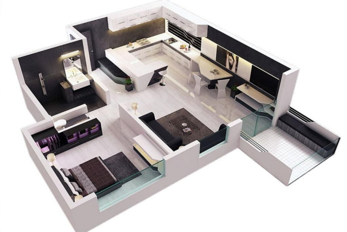 Apartamento de una habitación europea