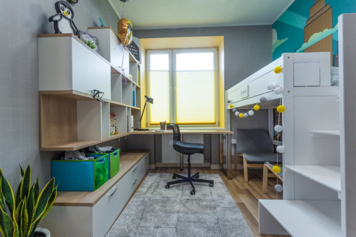 Habitación infantil con detalles en amarillo