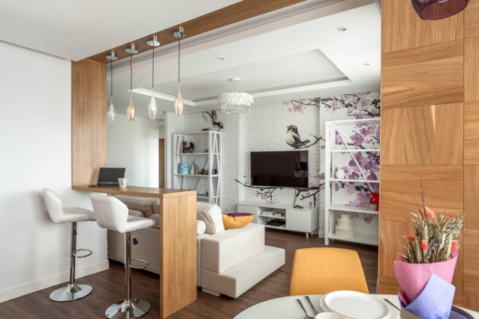Cocina-comedor en un apartamento de 60 m²