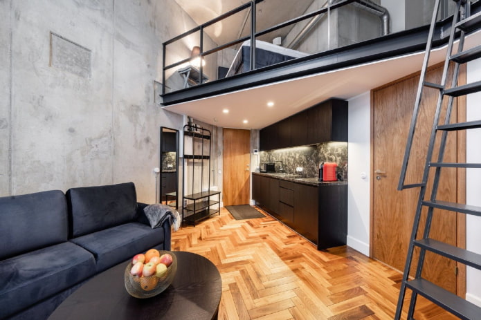 interior de un estudio tipo loft