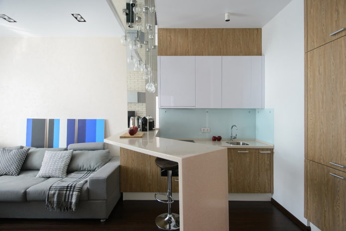 diseño de la zona de cocina en el estudio Apartamento