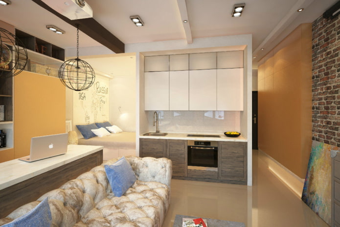 interior de un estudio tipo loft