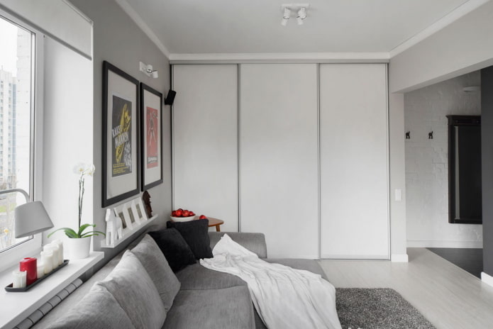 Disposición de los muebles en el interior de un apartamento tipo estudio